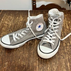HIGH TOP GRAY CONVERSE! WOMENS SIZE 9 & MENS SIZE 7! OBO!